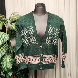 Vintage 1990s Sportables Abstract Cardigan (M)